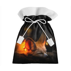 Подарочный 3D мешок с принтом Лисичка с фонариками в Белгороде, 100% полиэстер | Размер: 29*39 см | fox | foxy | животное | звери | лиса | лисенок | лисичка | милая | рыжая | фокс