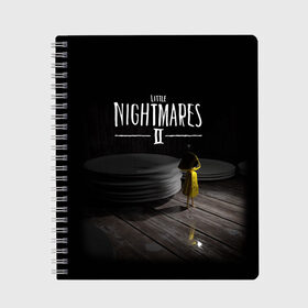 Тетрадь с принтом Little Nightmares 2 Шестая в Белгороде, 100% бумага | 48 листов, плотность листов — 60 г/м2, плотность картонной обложки — 250 г/м2. Листы скреплены сбоку удобной пружинной спиралью. Уголки страниц и обложки скругленные. Цвет линий — светло-серый
 | little nightmares | little nightmares 2 | игра | литл нигмарес | литл нигмарес 2 | литл нигхтмарес | литл нигхтмарес 2 | ужас | хоррор | шестая