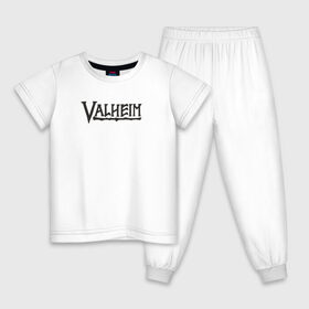 Детская пижама хлопок с принтом Valheim logo в Белгороде, 100% хлопок |  брюки и футболка прямого кроя, без карманов, на брюках мягкая резинка на поясе и по низу штанин
 | valheim | valheim логотип | вальхейм | выживание | игра | игры