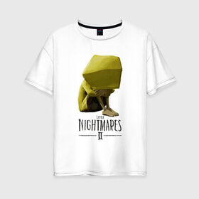 Женская футболка хлопок Oversize с принтом Little Nightmares в Белгороде, 100% хлопок | свободный крой, круглый ворот, спущенный рукав, длина до линии бедер
 | little nightmares | игра | страшилка | страшная игра | ужас | хоррор