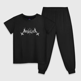 Детская пижама хлопок с принтом Metallica/Mayhem в Белгороде, 100% хлопок |  брюки и футболка прямого кроя, без карманов, на брюках мягкая резинка на поясе и по низу штанин
 | mayhem | metallica | метал | музыка | рок
