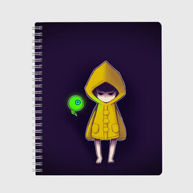 Тетрадь с принтом Little Nightmares Шестая в Белгороде, 100% бумага | 48 листов, плотность листов — 60 г/м2, плотность картонной обложки — 250 г/м2. Листы скреплены сбоку удобной пружинной спиралью. Уголки страниц и обложки скругленные. Цвет линий — светло-серый
 | Тематика изображения на принте: games | little nightmares | длиннорукий | доктор | игра | игрок | литл найтмерс | моно | охотник | повар | призрак | руки | сказка | сторож | страшилка | страшный сон | хорор | хоррор | шестая