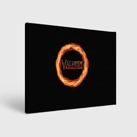 Холст прямоугольный с принтом Valheim - огненный круг в Белгороде, 100% ПВХ |  | valheim | вальхейм | викинги | игра | компьютерный | круг | логотип | минимализм | огненный | огонь | подарок | черный