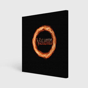 Холст квадратный с принтом Valheim - огненный круг в Белгороде, 100% ПВХ |  | valheim | вальхейм | викинги | игра | компьютерный | круг | логотип | минимализм | огненный | огонь | подарок | черный