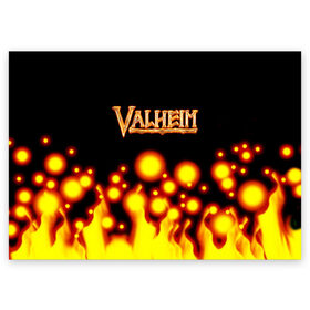 Поздравительная открытка с принтом Valheim в Белгороде, 100% бумага | плотность бумаги 280 г/м2, матовая, на обратной стороне линовка и место для марки
 | Тематика изображения на принте: game | logo | valheim | viking | валхейм | вальхейм | викинги | игра valheim | игры | логотипы игр | приключения | скандинавская мифология | фэнтези | экшн