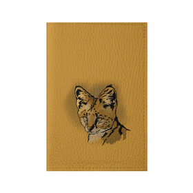 Обложка для паспорта матовая кожа с принтом Сервал в Белгороде, натуральная матовая кожа | размер 19,3 х 13,7 см; прозрачные пластиковые крепления | африка | графика | дикий мир | животное | кошка | персонаж | природа | рисунок | хищник