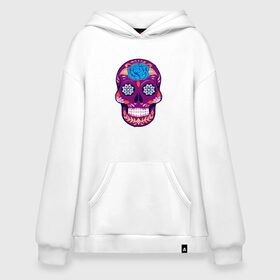 Худи SuperOversize хлопок с принтом Skull Art в Белгороде, 70% хлопок, 30% полиэстер, мягкий начес внутри | карман-кенгуру, эластичная резинка на манжетах и по нижней кромке, двухслойный капюшон
 | art | body | bones | dead | drawing | face | graffiti | head | roses | skeleton | skul | skull | ад | арт | голова | граффити | зло | кости | лицо | металл | нарисованный | розы | рок | скелет | скул | скулл | три черепа | тьма