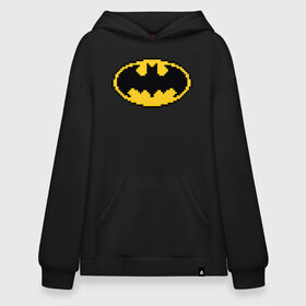 Худи SuperOversize хлопок с принтом Batman 8 bit в Белгороде, 70% хлопок, 30% полиэстер, мягкий начес внутри | карман-кенгуру, эластичная резинка на манжетах и по нижней кромке, двухслойный капюшон
 | batman | justice league | vdzabma | бэтмен | лига справедливости