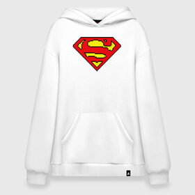 Худи SuperOversize хлопок с принтом Superman 8 bit в Белгороде, 70% хлопок, 30% полиэстер, мягкий начес внутри | карман-кенгуру, эластичная резинка на манжетах и по нижней кромке, двухслойный капюшон
 | justice league | superman | vdzabma | лига справедливости | супермен