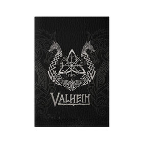 Обложка для паспорта матовая кожа с принтом Valheim в Белгороде, натуральная матовая кожа | размер 19,3 х 13,7 см; прозрачные пластиковые крепления | Тематика изображения на принте: valheim | viking | валхейм | викинги | игры