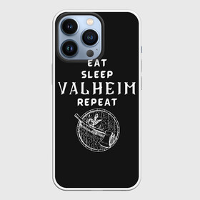 Чехол для iPhone 13 Pro с принтом Eat Sleep Valheim Repeat в Белгороде,  |  | elder | loki | odin | the | thor | valheim | биврёст | валхейм | вальхейм | викинги | всеотец | дракар | древний | древо | ётун | йотун | локи | мира | один | тор | фенир | хель | черный лес | эйктюр