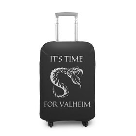 Чехол для чемодана 3D с принтом Its time for Valheim в Белгороде, 86% полиэфир, 14% спандекс | двустороннее нанесение принта, прорези для ручек и колес | elder | loki | odin | the | thor | valheim | биврёст | валхейм | вальхейм | викинги | всеотец | дракар | древний | древо | ётун | йотун | локи | мира | один | тор | фенир | хель | черный лес | эйктюр