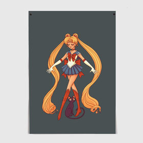 Постер с принтом Sailor Moon Сейлор Мун в Белгороде, 100% бумага
 | бумага, плотность 150 мг. Матовая, но за счет высокого коэффициента гладкости имеет небольшой блеск и дает на свету блики, но в отличии от глянцевой бумаги не покрыта лаком | anime | sailor moon | аниме | анимэ | венера | луна | лунная призма | марс | сейлор мун | серебрянное тысячелетие | серенити | сэйлор | усаги цукино | чиби мун | эндимион
