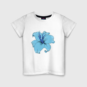 Детская футболка хлопок с принтом Лилия в Белгороде, 100% хлопок | круглый вырез горловины, полуприлегающий силуэт, длина до линии бедер | 8 марта | flower | lily | лилия | минимализм | растение | флора | цветок