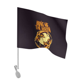 Флаг для автомобиля с принтом BRING ME THE HORIZON в Белгороде, 100% полиэстер | Размер: 30*21 см | band | bring me the horizon | hardcore | metal | music | punk | rock | skull | бринги | группа | метал | музыка | панк | рок | череп
