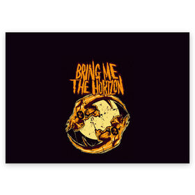 Поздравительная открытка с принтом BRING ME THE HORIZON в Белгороде, 100% бумага | плотность бумаги 280 г/м2, матовая, на обратной стороне линовка и место для марки
 | band | bring me the horizon | hardcore | metal | music | punk | rock | skull | бринги | группа | метал | музыка | панк | рок | череп
