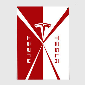 Постер с принтом Tesla SSS в Белгороде, 100% бумага
 | бумага, плотность 150 мг. Матовая, но за счет высокого коэффициента гладкости имеет небольшой блеск и дает на свету блики, но в отличии от глянцевой бумаги не покрыта лаком | red | tesla | tesla car | tesla electric car | tesla lettering | tesla logo | tesla print | white | автомобиль тесла | белый | красный | логотип тесла | надпись тесла | принт тесла | тесла | электромобиль тесла