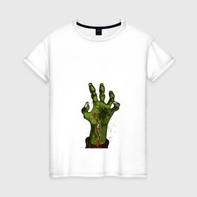 Женская футболка хлопок с принтом Zombi в Белгороде, 100% хлопок | прямой крой, круглый вырез горловины, длина до линии бедер, слегка спущенное плечо | dead | neon | night fever | plants vs. zombies | zombi | вечеринка | граффити | диджей | зеленый | зомбак | зомби | зомбоид | зрители | мертвая музыка | мертвец | мертвый | музыка | музыкант | неон | ночь | пластинка | пульт