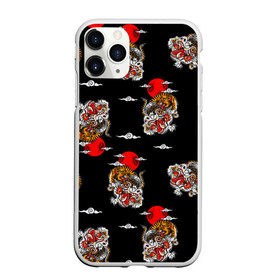 Чехол для iPhone 11 Pro матовый с принтом Японский стиль - тигры в Белгороде, Силикон |  | Тематика изображения на принте: арт | животные | облака | огонь | пламя | рисунок | стиль | тигр | японский