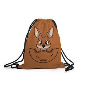Рюкзак-мешок 3D с принтом Кенгуренок в сумке в Белгороде, 100% полиэстер | плотность ткани — 200 г/м2, размер — 35 х 45 см; лямки — толстые шнурки, застежка на шнуровке, без карманов и подкладки | animals | australia | baby | bag | cute | ears | eyes | jump | kangaroo | leap | mother | nose | paws | pocket | sack | shadow | tail | австралия | глаза | детеныш | животные | карман | кенгуренок | кенгуру | лапы | мама | мешок | милый | нос | няшный | п