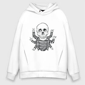 Мужское худи Oversize хлопок с принтом CoolSkull в Белгороде, френч-терри — 70% хлопок, 30% полиэстер. Мягкий теплый начес внутри —100% хлопок | боковые карманы, эластичные манжеты и нижняя кромка, капюшон на магнитной кнопке | Тематика изображения на принте: like | peace | rock | skull | кости | лайк | матроска | мир | рок | руки | скелет | череп