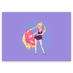 Поздравительная открытка с принтом Sailor Moon Сейлор Мун в Белгороде, 100% бумага | плотность бумаги 280 г/м2, матовая, на обратной стороне линовка и место для марки
 | anime | sailor moon | аниме | анимэ | венера | луна | лунная призма | марс | сейлор мун | серебрянное тысячелетие | серенити | сэйлор | усаги цукино | чиби мун | эндимион