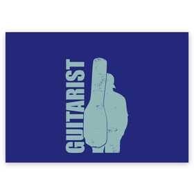 Поздравительная открытка с принтом Опытный гитарист в Белгороде, 100% бумага | плотность бумаги 280 г/м2, матовая, на обратной стороне линовка и место для марки
 | rock   гитарист | вeрь опытному | выбор гитариста | гитарист | мертвый гитарист | опытный гитарист | самурай гитарист | я   гитарист
