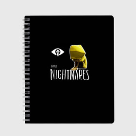 Тетрадь с принтом Little Nightmares 2 шестая в Белгороде, 100% бумага | 48 листов, плотность листов — 60 г/м2, плотность картонной обложки — 250 г/м2. Листы скреплены сбоку удобной пружинной спиралью. Уголки страниц и обложки скругленные. Цвет линий — светло-серый
 | little nightmares | little nightmares 2 | игра | литл нигмарес | литл нигмарес 2 | литл нигхтмарес | литл нигхтмарес 2 | ужас | хоррор | шестая