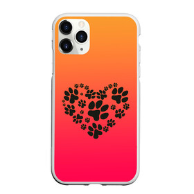Чехол для iPhone 11 Pro матовый с принтом сердечко из следов собаки в Белгороде, Силикон |  | Тематика изображения на принте: ветеринар | домашние любимцы | друг | животные | лапа | лапульки | любительница собак | любовь | пес | песик | питомец | сердечко | сердце | символ | след | собака | собаковод | собачник | собачница