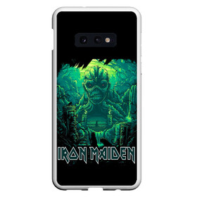 Чехол для Samsung S10E с принтом IRON MAIDEN в Белгороде, Силикон | Область печати: задняя сторона чехла, без боковых панелей | black | dark | death | fantasy | hardcore | heavy metal | iron maiden | metal | music | rock | skuul | usa | метал | музыка | рок | скелет | фентези | череп | черный