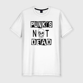 Мужская футболка хлопок Slim с принтом Панки в Белгороде, 92% хлопок, 8% лайкра | приталенный силуэт, круглый вырез ворота, длина до линии бедра, короткий рукав | punk | punks not dead | rock | sons of anarchy | анархия | группа | летов | логотип | музыка | надпись | панк | панк рок | прикольная | рок | свобода | хаос