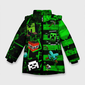 Зимняя куртка для девочек 3D с принтом Minecraft / Майнкрафт в Белгороде, ткань верха — 100% полиэстер; подклад — 100% полиэстер, утеплитель — 100% полиэстер. | длина ниже бедра, удлиненная спинка, воротник стойка и отстегивающийся капюшон. Есть боковые карманы с листочкой на кнопках, утяжки по низу изделия и внутренний карман на молнии. 

Предусмотрены светоотражающий принт на спинке, радужный светоотражающий элемент на пуллере молнии и на резинке для утяжки. | creeper | dungeons | earth | game | minecraft | minecraft earth | блоки | грифер | игры | квадраты | компьютерная игра | крипер | маинкрафт | майн | майнкравт | майнкрафт