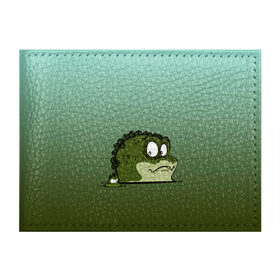 Обложка для студенческого билета с принтом Неожиданный сосед в Белгороде, натуральная кожа | Размер: 11*8 см; Печать на всей внешней стороне | Тематика изображения на принте: графика | дикий мир | животное | крокодил | лягушка | персонаж | природа | рисунок