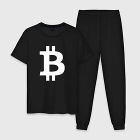 Мужская пижама хлопок с принтом БИТКОИН BITCOIN в Белгороде, 100% хлопок | брюки и футболка прямого кроя, без карманов, на брюках мягкая резинка на поясе и по низу штанин
 | bitcoin | blockchain | btc | cardano | crypto | ethereum | polkadot | tether | xrp | бинанс | биткоин | блокчейн | валюта | деньги | криптовалюта | майнер | майнинг | цифровая валюта | цифровое золото | эфир