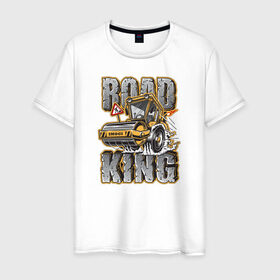 Мужская футболка хлопок с принтом Король дорог в Белгороде, 100% хлопок | прямой крой, круглый вырез горловины, длина до линии бедер, слегка спущенное плечо. | hip hop | высказывание | граффити | детская | дорог | идея | король | манера | мемы | монстры | разные | рисунок | символ | смайлик