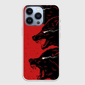 Чехол для iPhone 13 Pro с принтом Evil Wolves в Белгороде,  |  | Тематика изображения на принте: animal | beast | dark | darkness | evil | moon | nigth | werwolf | wild | wolf | вервольф | вой | волк | волчара | дикий | животное | зверь | клык | клыки | луна | ночь | оборотень | полнолуние