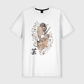 Мужская футболка хлопок Slim с принтом Deadly Geisha в Белгороде, 92% хлопок, 8% лайкра | приталенный силуэт, круглый вырез ворота, длина до линии бедра, короткий рукав | восток | самурай | череп | япония