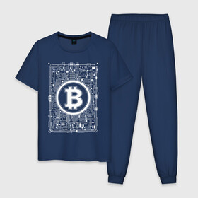 Мужская пижама хлопок с принтом BITCOIN CRYPTOCURRENCY | КРИПТОВАЛЮТА (Z) в Белгороде, 100% хлопок | брюки и футболка прямого кроя, без карманов, на брюках мягкая резинка на поясе и по низу штанин
 | Тематика изображения на принте: binance coin | bitcoin | blockchain | btc | cardano | crypto | ethereum | litecoin | polkadot | tether | xrp | биткоин | блокчейн | валюта | деньги | криптовалюта | майнер | майнинг | цифровая валюта | цифровое золото | эфир