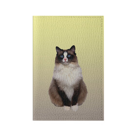 Обложка для паспорта матовая кожа с принтом персидская пушистая кошка в Белгороде, натуральная матовая кожа | размер 19,3 х 13,7 см; прозрачные пластиковые крепления | Тематика изображения на принте: ветеринар | градиент | домашний питомец | котейка | котик | коты | котэ | кошатник | кошатница | кошачьи | кошки | любитель животных | мяу | нэко | персидская | сиамская | смесь | шаблон