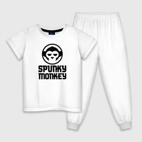Детская пижама хлопок с принтом SPUNKY MONKEY в Белгороде, 100% хлопок |  брюки и футболка прямого кроя, без карманов, на брюках мягкая резинка на поясе и по низу штанин
 | Тематика изображения на принте: cyberpunk 2077 | hacker | maelstrom | militech | quadra | samurai | sci fi | technology | trauma team | v | будущее | игра | иероглифы | киану ривз | кибер | киберпанк | киборг | киборги | корпорация | лого | милитек | панк | роботы | самурай | т