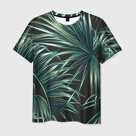 Мужская футболка 3D с принтом Папоротник в Белгороде, 100% полиэфир | прямой крой, круглый вырез горловины, длина до линии бедер | листья | папоротник | природа | растение | тропики