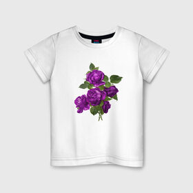 Детская футболка хлопок с принтом Букеты в Белгороде, 100% хлопок | круглый вырез горловины, полуприлегающий силуэт, длина до линии бедер | букетик | любовь | фиолетовый | цветы | яркое