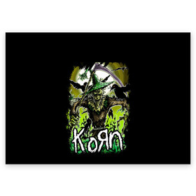 Поздравительная открытка с принтом KoЯn в Белгороде, 100% бумага | плотность бумаги 280 г/м2, матовая, на обратной стороне линовка и место для марки
 | band | davies | grunge | hardcore | korn | metal | music | punk | rock | usa | гранж | группа | корн | кукуруза | метал | музыка | панк | рок | сша