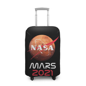 Чехол для чемодана 3D с принтом NASA Perseverance в Белгороде, 86% полиэфир, 14% спандекс | двустороннее нанесение принта, прорези для ручек и колес | 2020 | 2021 | 21б | elon | mars | musk | nasa | perseverance | space | spacex | илон | космос | марс | марсоход | маск | наса | настойчивый