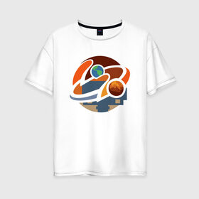 Женская футболка хлопок Oversize с принтом Road to Mars (NASA) в Белгороде, 100% хлопок | свободный крой, круглый ворот, спущенный рукав, длина до линии бедер
 | 2020 | 2021 | 21б | elon | mars | musk | nasa | perseverance | space | spacex | илон | космос | марс | марсоход | маск | наса | настойчивый