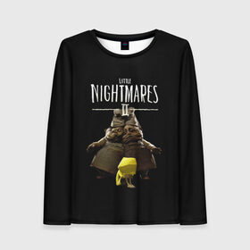 Женский лонгслив 3D с принтом Little Nightmares 2 близнецы в Белгороде, 100% полиэстер | длинные рукава, круглый вырез горловины, полуприлегающий силуэт | little nightmares | little nightmares 2 | игра | литл нигмарес | литл нигмарес 2 | литл нигхтмарес | литл нигхтмарес 2 | ужас | хоррор | шестая