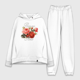 Женский костюм хлопок Oversize с принтом Roses are Red в Белгороде,  |  | flo | flowers | растения | флористика | цветение | цветы