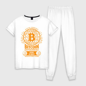 Женская пижама хлопок с принтом BITCOIN КРИПТОВАЛЮТА (Z) в Белгороде, 100% хлопок | брюки и футболка прямого кроя, без карманов, на брюках мягкая резинка на поясе и по низу штанин | binance coin | bitcoin | blockchain | btc | cardano | crypto | ethereum | litecoin | polkadot | tether | xrp | биткоин | блокчейн | валюта | деньги | криптовалюта | майнер | майнинг | цифровая валюта | цифровое золото | эфир