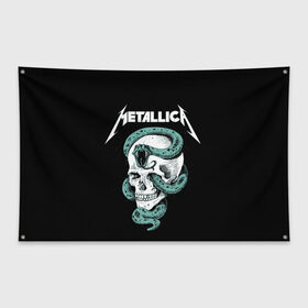 Флаг-баннер с принтом Metallica в Белгороде, 100% полиэстер | размер 67 х 109 см, плотность ткани — 95 г/м2; по краям флага есть четыре люверса для крепления | heavy metal | metal | metallica | группы | метал | металлика | музыка | рок | трэш метал | хєви метал