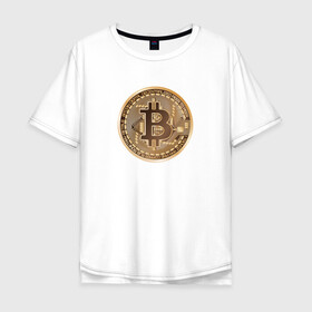 Мужская футболка хлопок Oversize с принтом БИТКОИН (НА СПИНЕ) в Белгороде, 100% хлопок | свободный крой, круглый ворот, “спинка” длиннее передней части | bitcoin | blockchain | btc | cardano | crypto | ethereum | polkadot | tether | xrp | бинанс | биткоин | блокчейн | валюта | деньги | криптовалюта | майнер | майнинг | цифровая валюта | цифровое золото | эфир